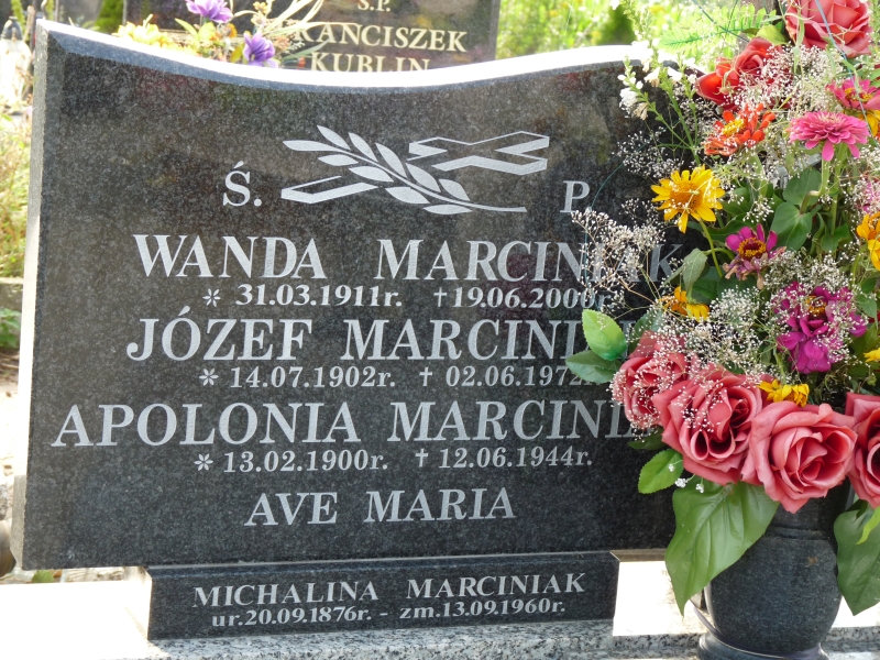 Apolonia Marciniak 1900 Kramsk - Grobonet - Wyszukiwarka osób pochowanych