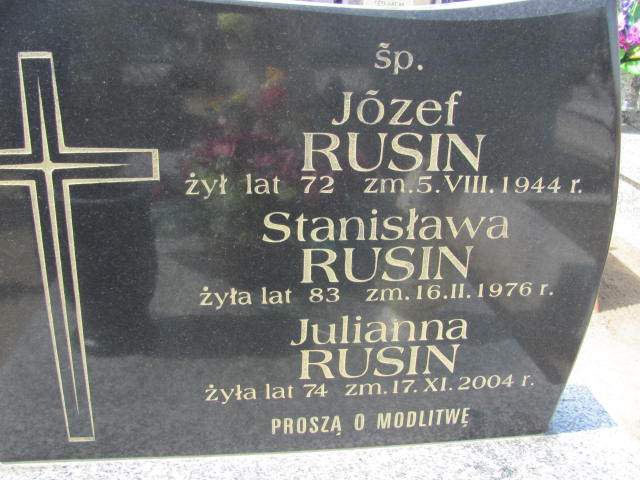 Józef Rusin 1872 Kramsk - Grobonet - Wyszukiwarka osób pochowanych