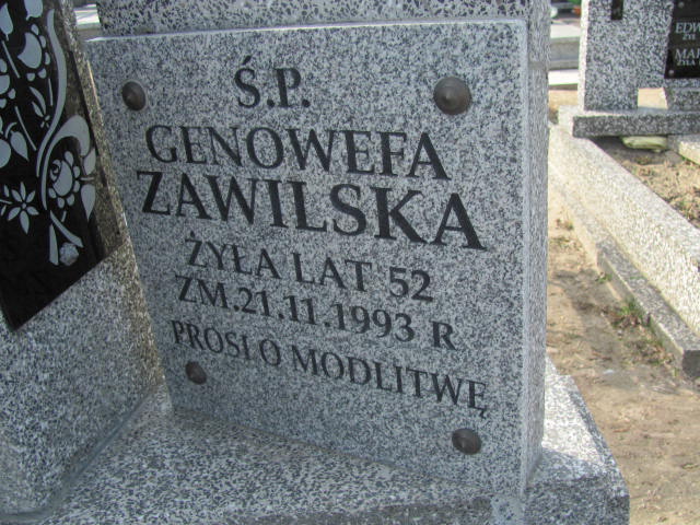 Genowefa Zawilska 1940 Kramsk - Grobonet - Wyszukiwarka osób pochowanych